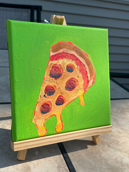 "Cheesy Pepperoni" - 7 x 7 Inch Original