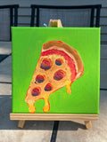 "Cheesy Pepperoni" - 7 x 7 Inch Original