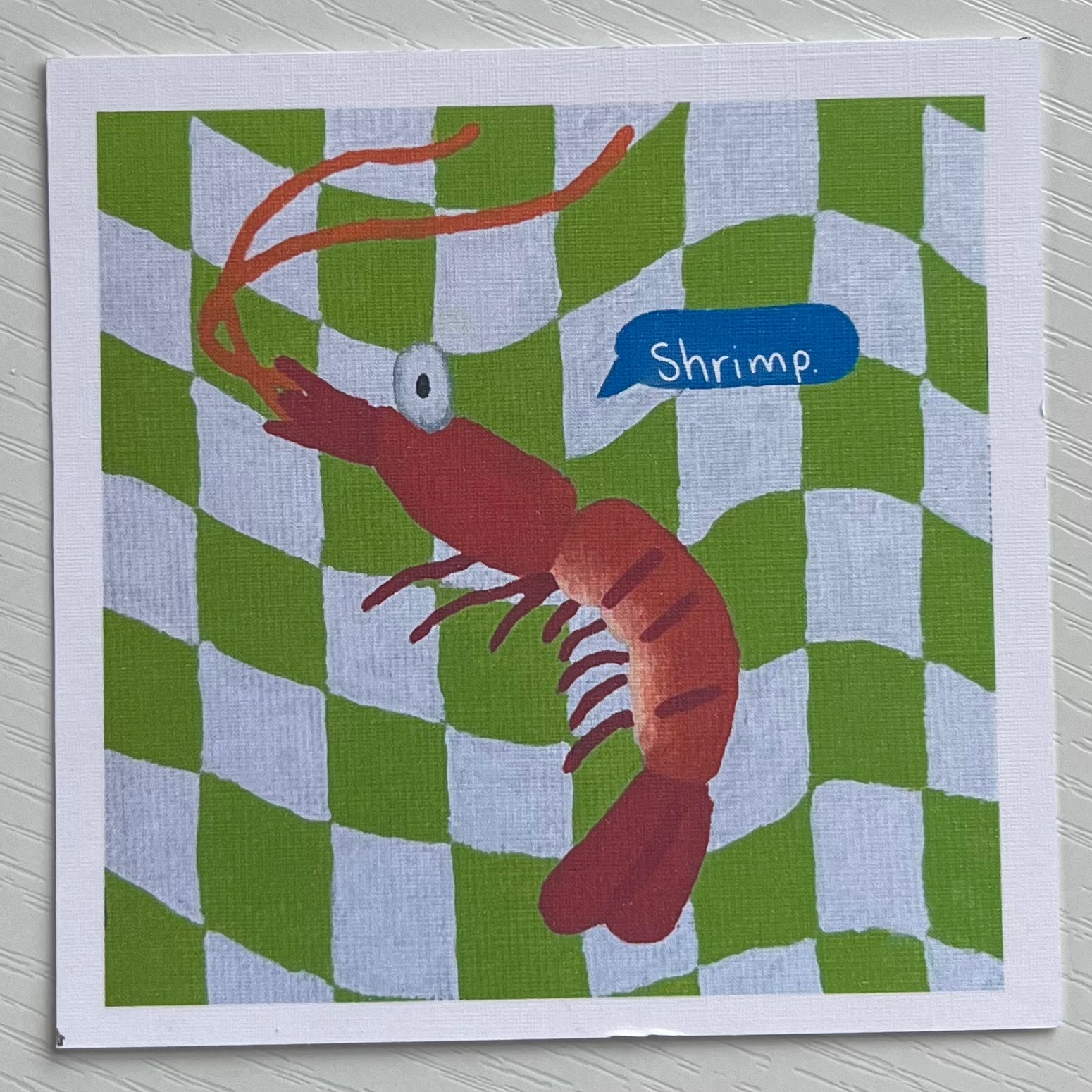 Clementine the Shrimp - 3.5x3.5 Paper Print